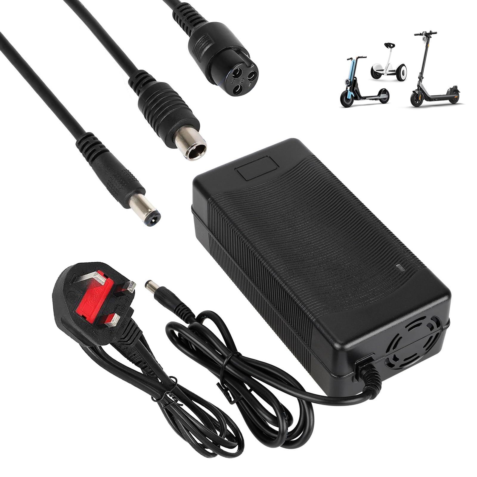 HPGAAVD 54.6V 2A Electric Scooter Charger,48V Universal Lithium Battery E-bike Charrger with 3 Connectors, Quick Charger for E-Bikes,Drift Boards，Hoverboards, Balance Bikes
