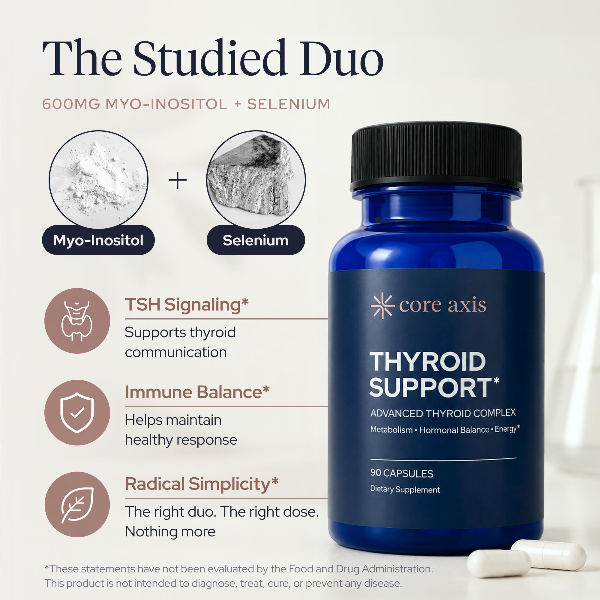Iodine-Free Thyroid Support for Women with Hashimotos & Hypothyroidism supplements - Myo-Inositol 600mg, Selenium, S-Acetyl Glutathione, Methylfolate & Methyl-B12 - No Ashwagandha - 90 Capsules — Amazon image 5