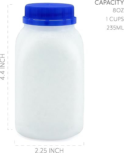 Miniatura 6 de Cornucopia Brands Botellas de leche de plástico de 8 onzas (paquete de 12) botellas de polietileno de alta densidad ideales para leche, jugo,