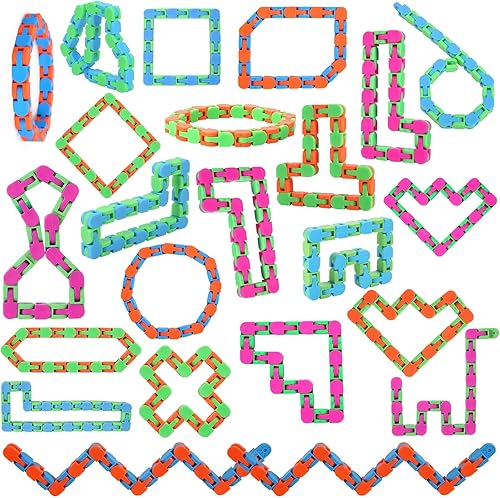 Woosir Paquete de 24 juguetes sensoriales para ansiedad con pistas locas para niños, premios escolares para estudiantes, bolsas de fiesta, juguete