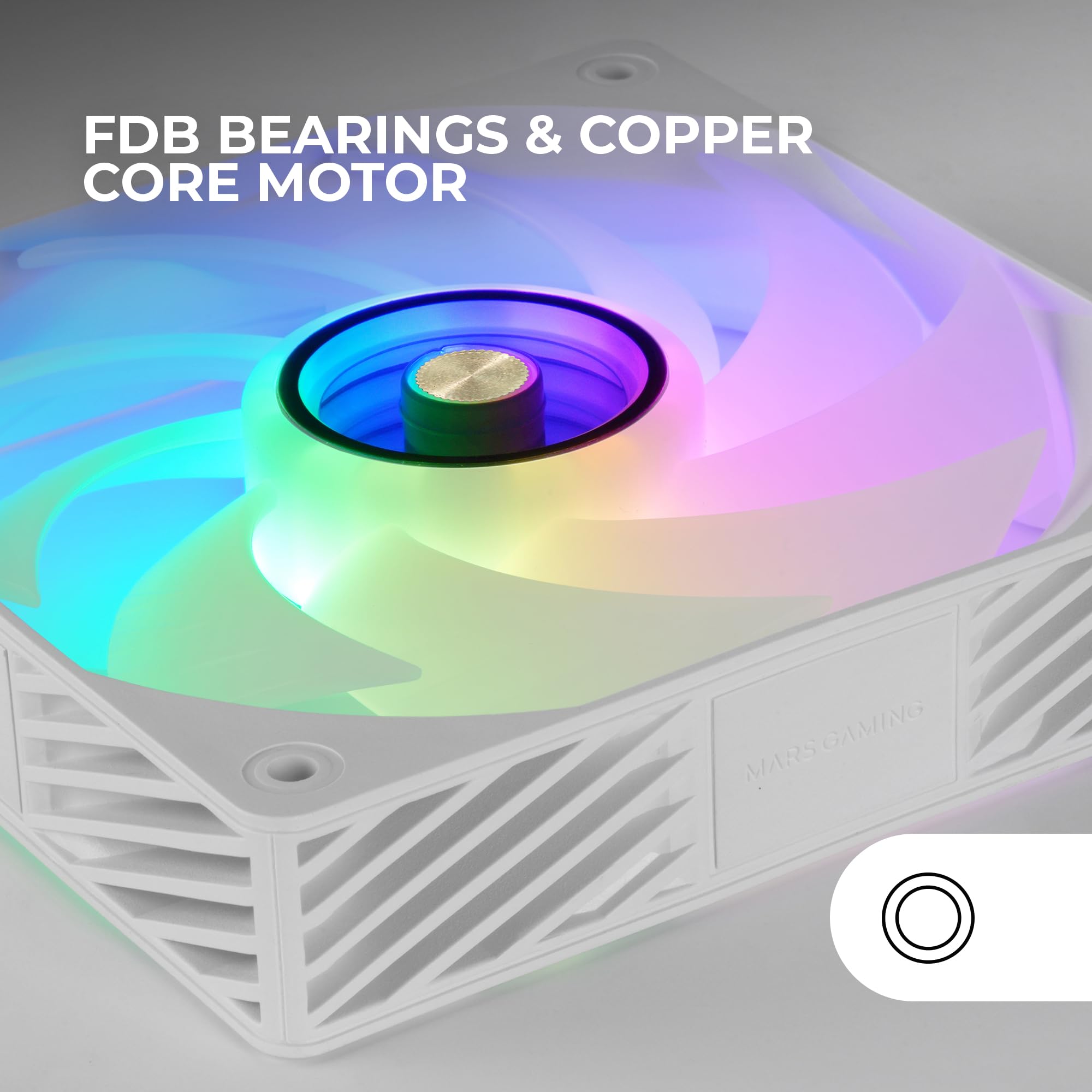 Mars Gaming MF-SI4KIT, Kit 4x Ventiladores Ultrasilenciosos 120mm, Iluminación ARGB Infinity Mirror, Rodamientos FDB y Núcleo de Cobre, Mando a Distancia y HUB, Compatibilidad Total ARGB, Blanco