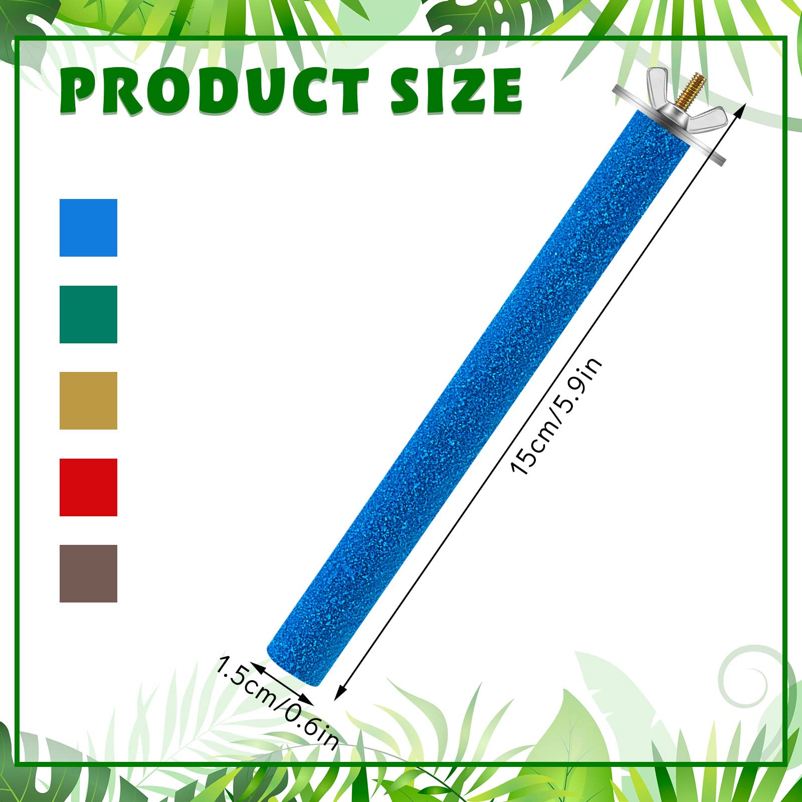 10 Pieces Bird Perch Stand Parrot Stand Paw Grinding Stick Parrot Perch Rough Surfaced Bird Cage Stand Colorful Wooden Parakeet Perch Toys for Cockatiels Cage Accessories 1