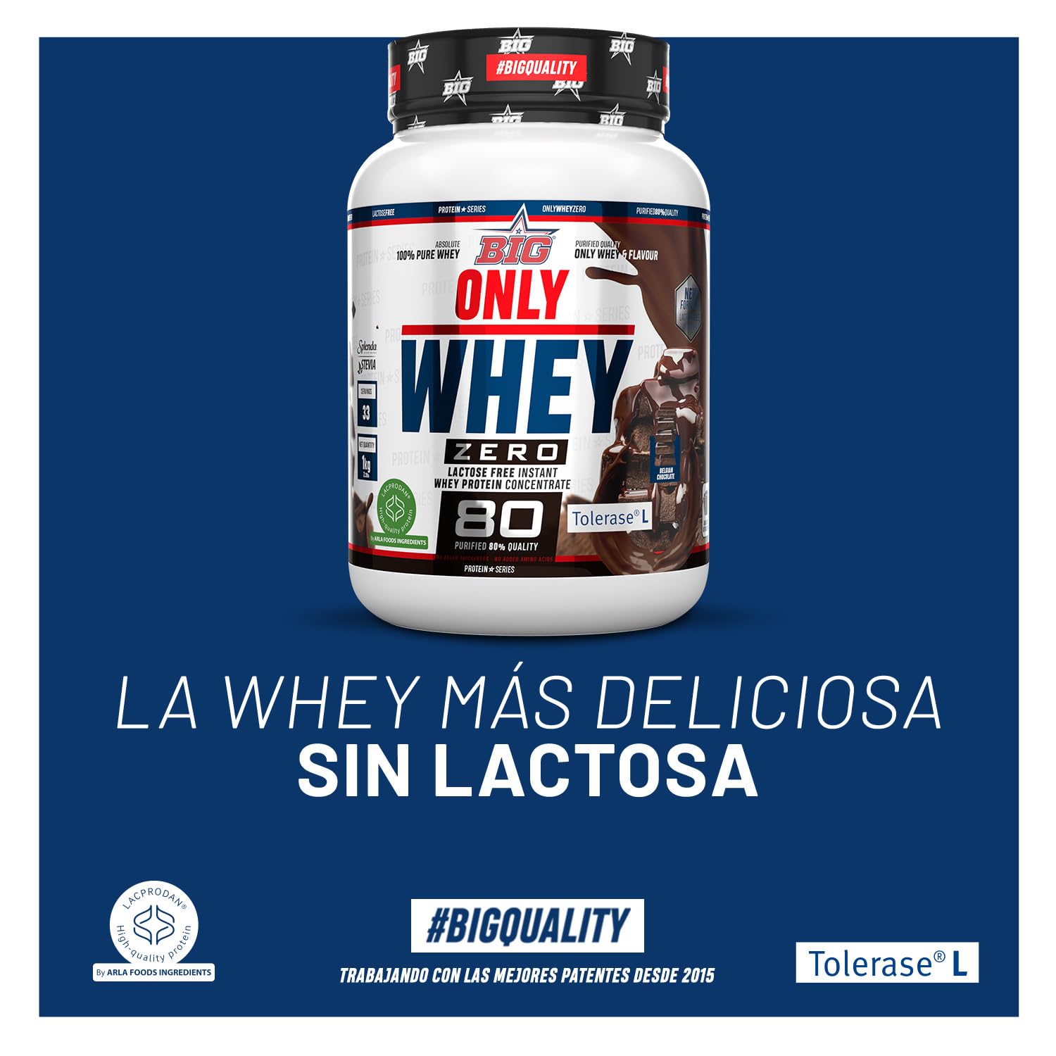 BIG - Proteinas Whey - Proteina en Polvo para Desarrollo de Masa Muscular y Recuperación - Materia Prima Premium - Whey Protein Sin Lactosa, Sin Azúcar, Sin Grumos (1Kg, Cacaolat) — view 4