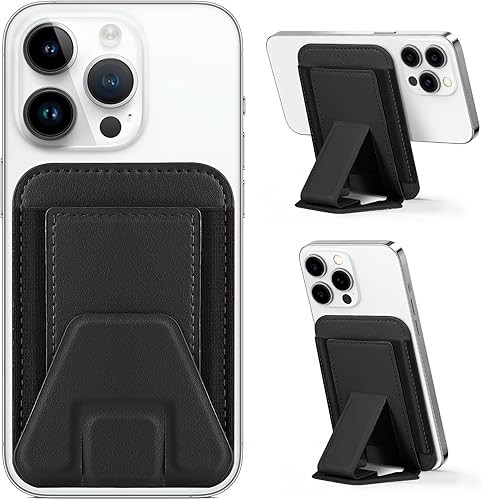 Miroddi Soporte magnético para cartera, soporte magnético para tarjetas y soporte ajustable, 3 tarjetas y billetes adicionales, acceso para el