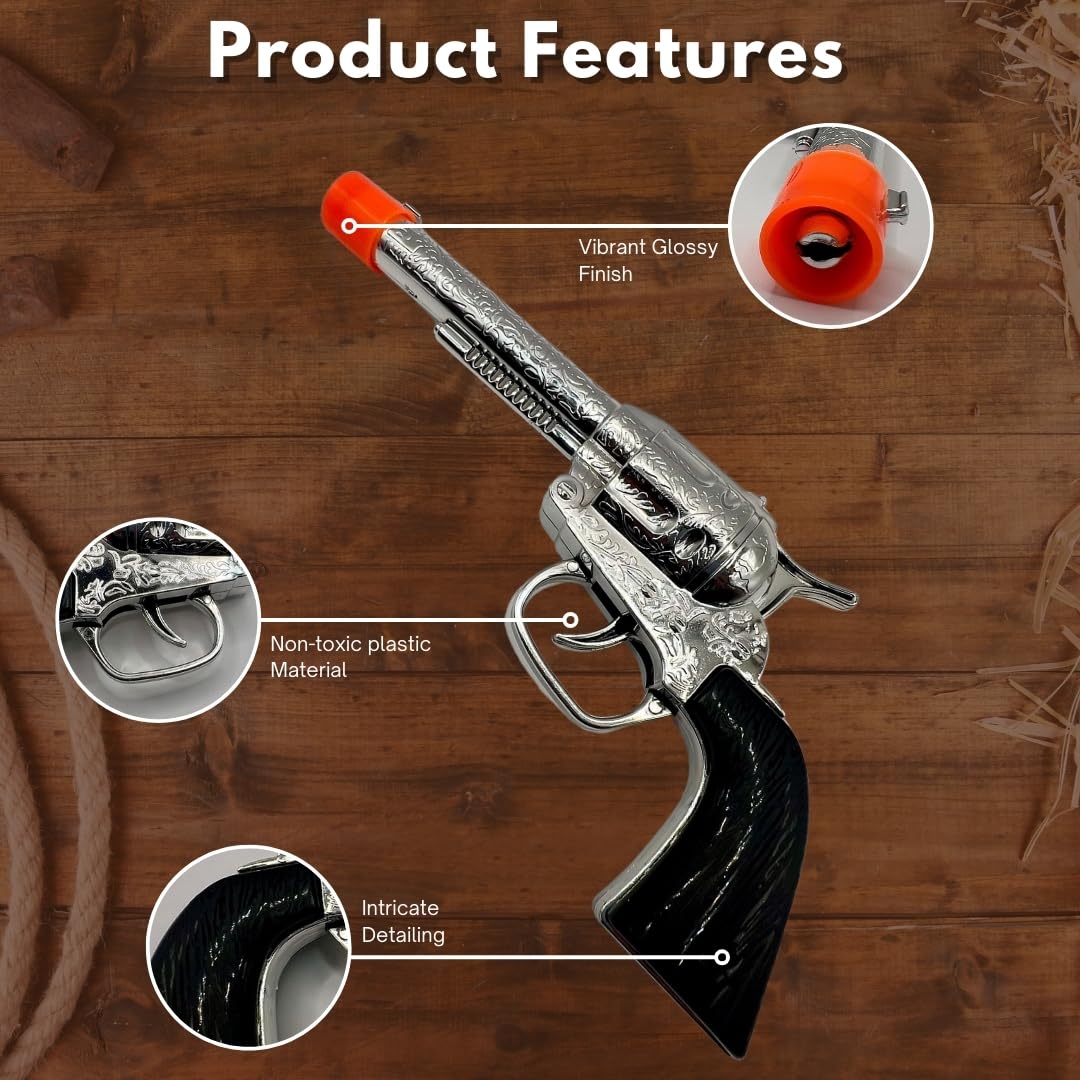 Ultimate Cowboy Sheriff Role Play Set for Kids, Complete with Twin Toy Guns, Holster Belt, Bullets & Sheriff Badge - Image 2