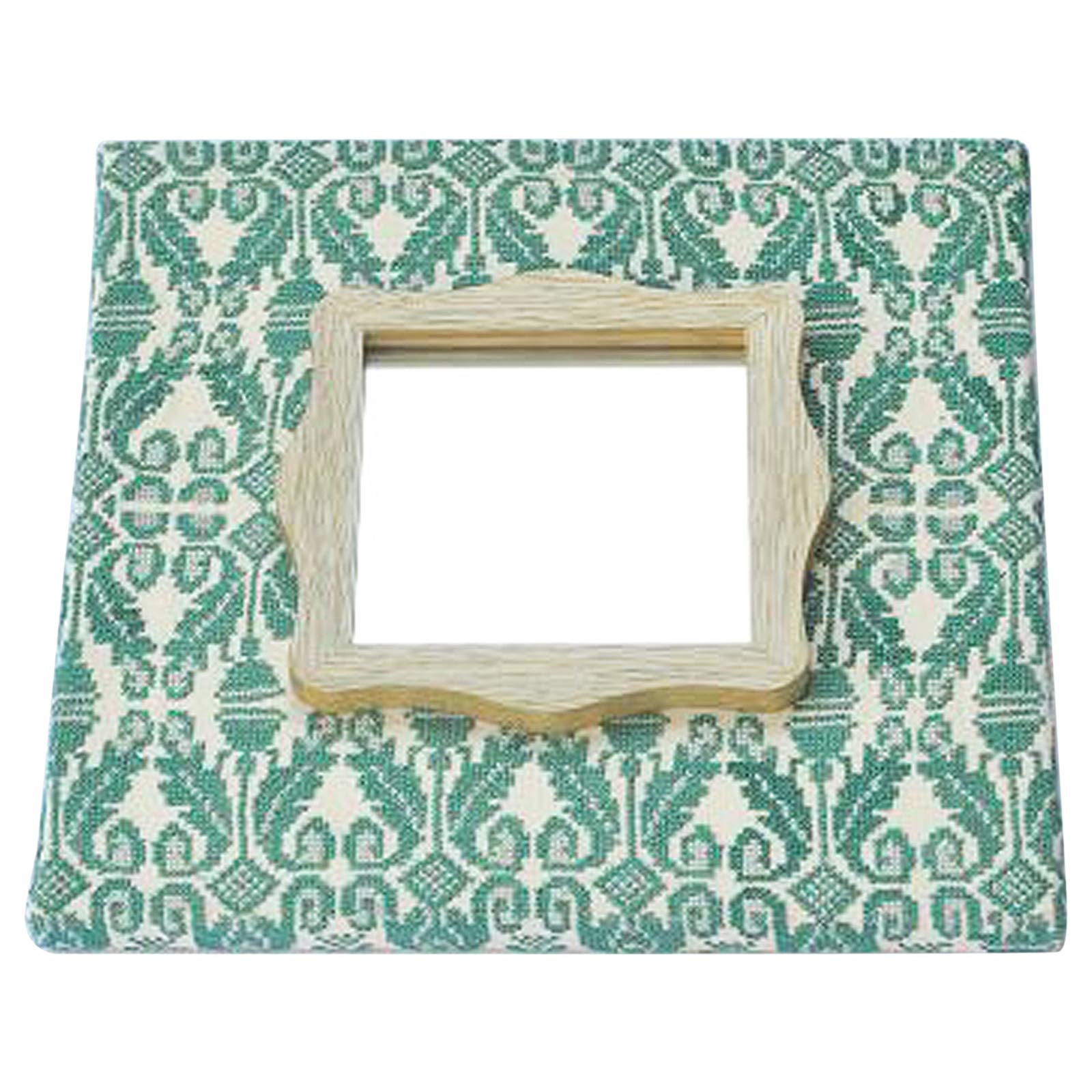 Jordan River Foundation Palestinian Square Wall Mirror For Living Room, Green
