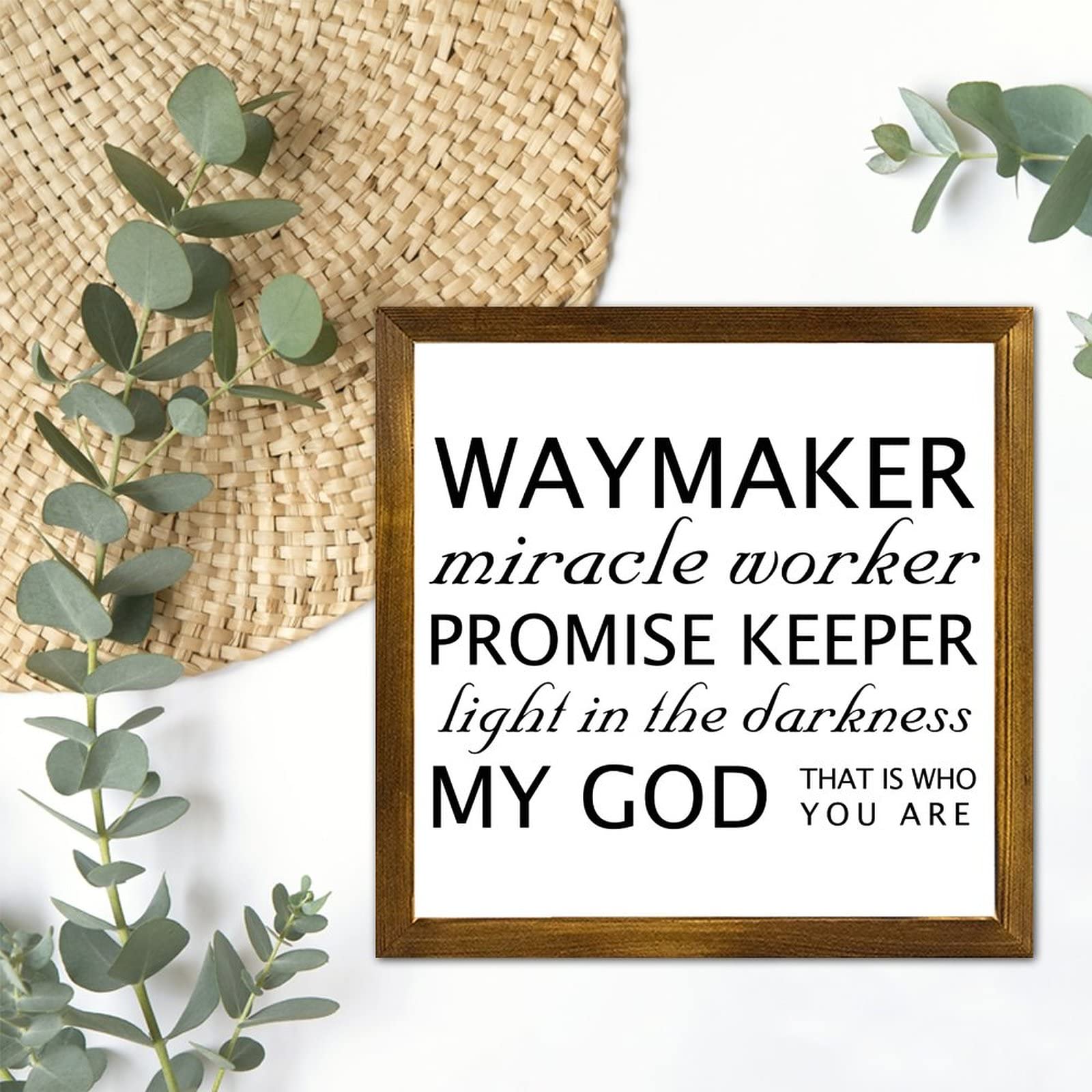 Quadro Cristiano Con Cornice – Citazione 'Waymaker, Miracle Worker' – Tela 30,5x38 Cm – Pronto Da Appendere - 5
