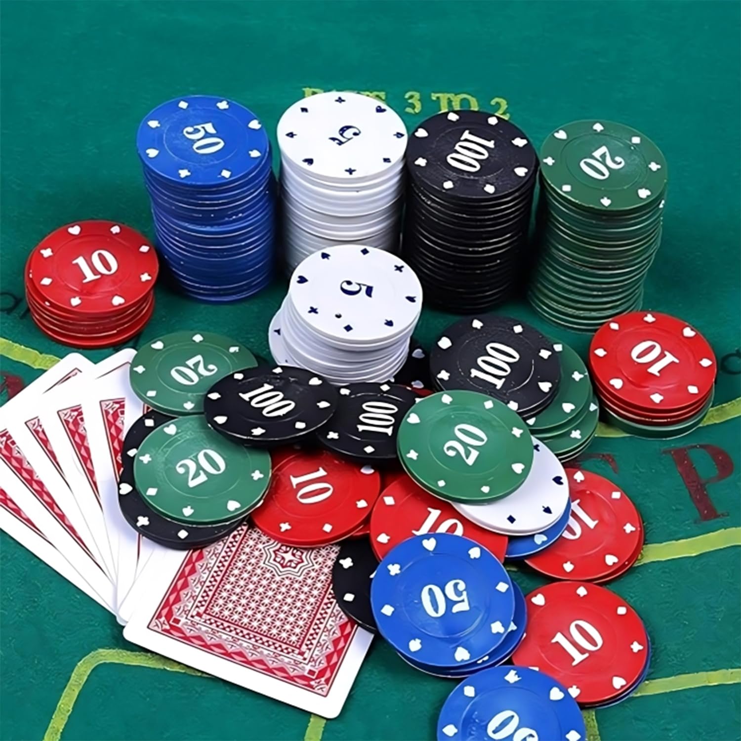 Picfest Casino Style Poker Chips Set, 200 Pieces, Tin Case with
