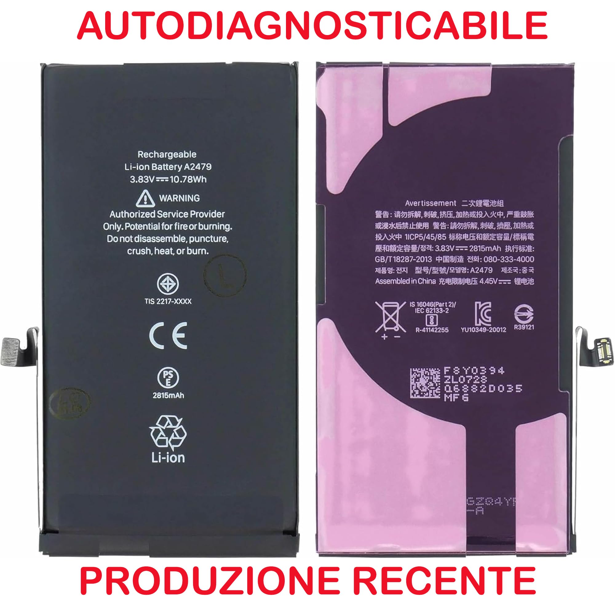 Batteria di ricambio compatibile con iPhone 15 A3090 A2846 A3089 A3092 SENZA MESSAGGIO DI ERRORE Diagnosticabile Con Percentuale Salute 100% Rimuove Avviso Batteria Sconosciuta in impostazioni