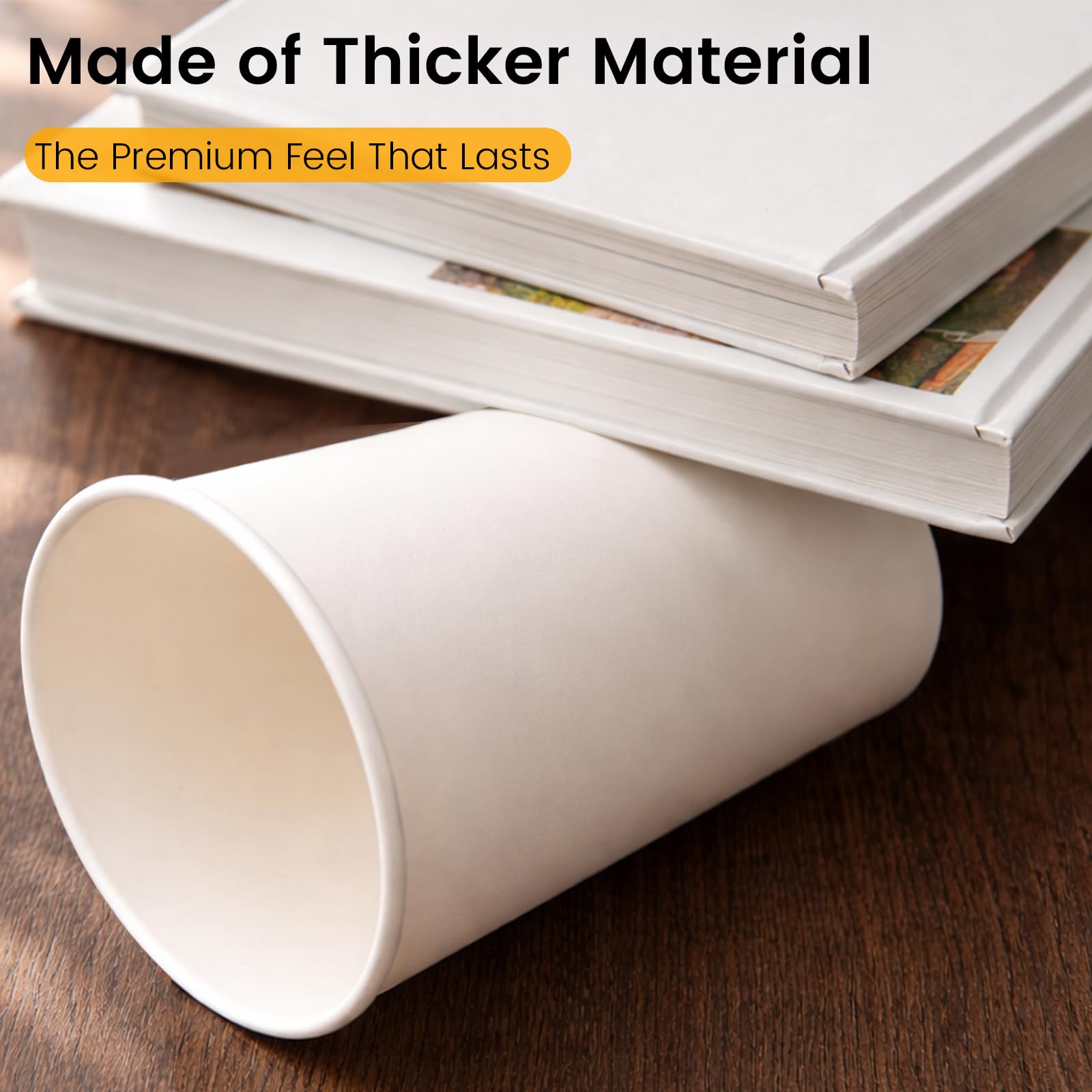 Paper Coffee Cups 12 oz, 100 Pack White Disposable Cups for Hot & Cold Beverages, Sturdy with Leak-Resistant Lining, Ideal for Home, Small Office, Party and Travel - 4