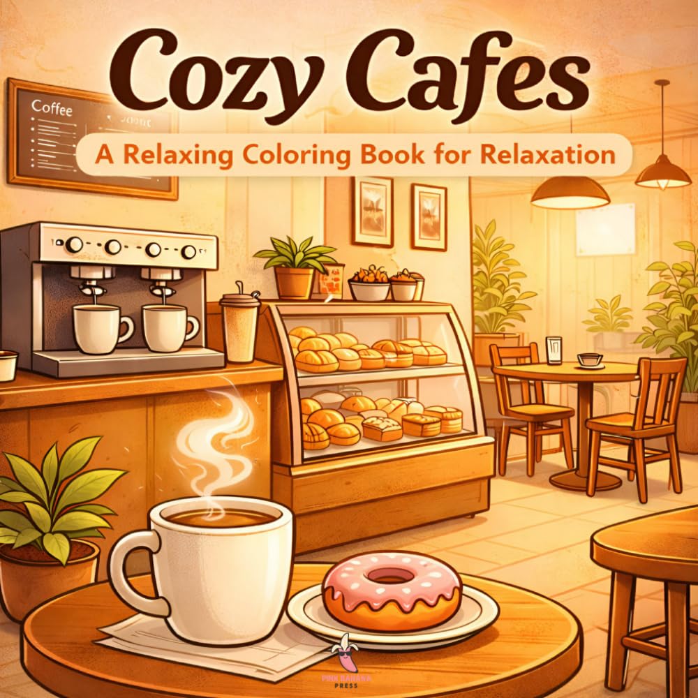 Cozy Cafes Coloring Book: Relaxing Cozy Café Scenes to Color (Cozy Coloring Series)