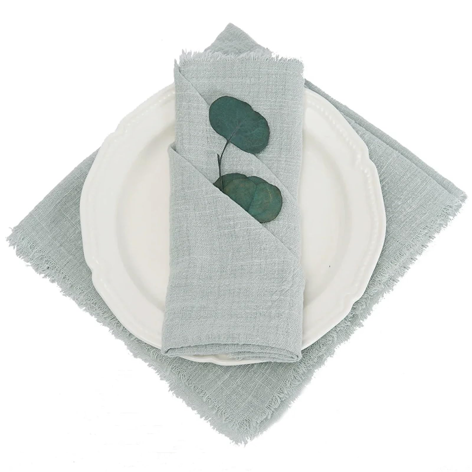 Servilletas de Mesa de algodón, Rebabas 50 Piezas 32x32 cm decoración de Boda de Toalla de té de Gasa Multicolor(Purple)