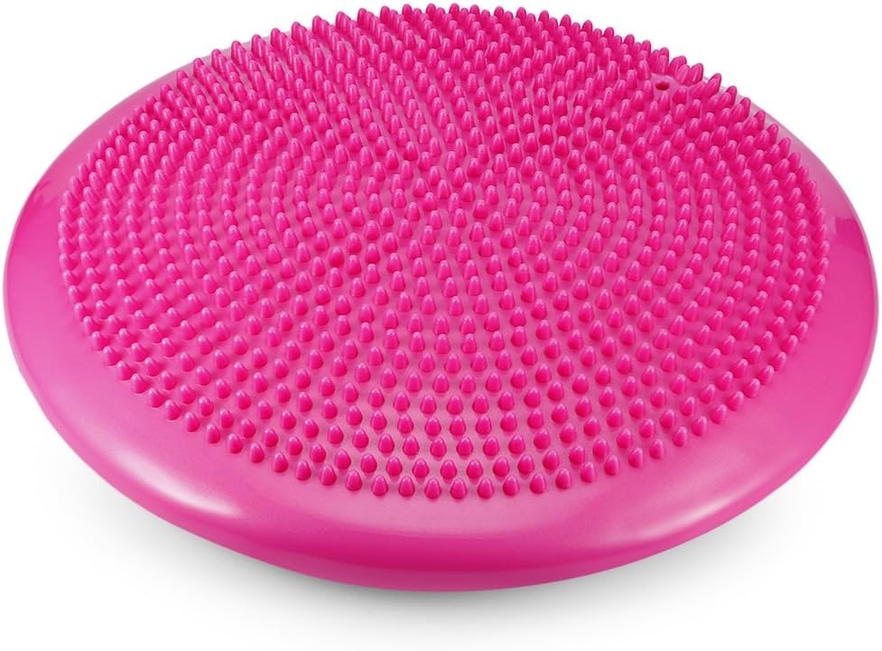 Tini Regner Extra Thick Wobble Cushion with Pump,Durable Inflatable Yoga Wobble Stability Balance Disc Massage Cushion Mat-33cm