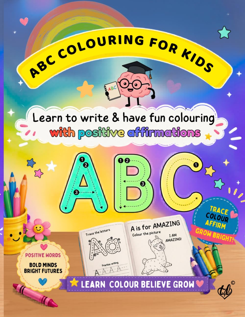 ABC Colouring: Learn to write & have fun colouring with positive affirmations