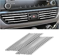 20 Pack Silver Car Air Vent Decoration Strips - Waterproof Bendable PVC Trim for AC Outlets, Universal Car Interior Accessories