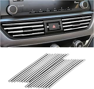 20 Pack Silver Car Air Vent Decoration Strips - Waterproof Bendable PVC Trim for AC Outlets, Universal Car Interior Accessories