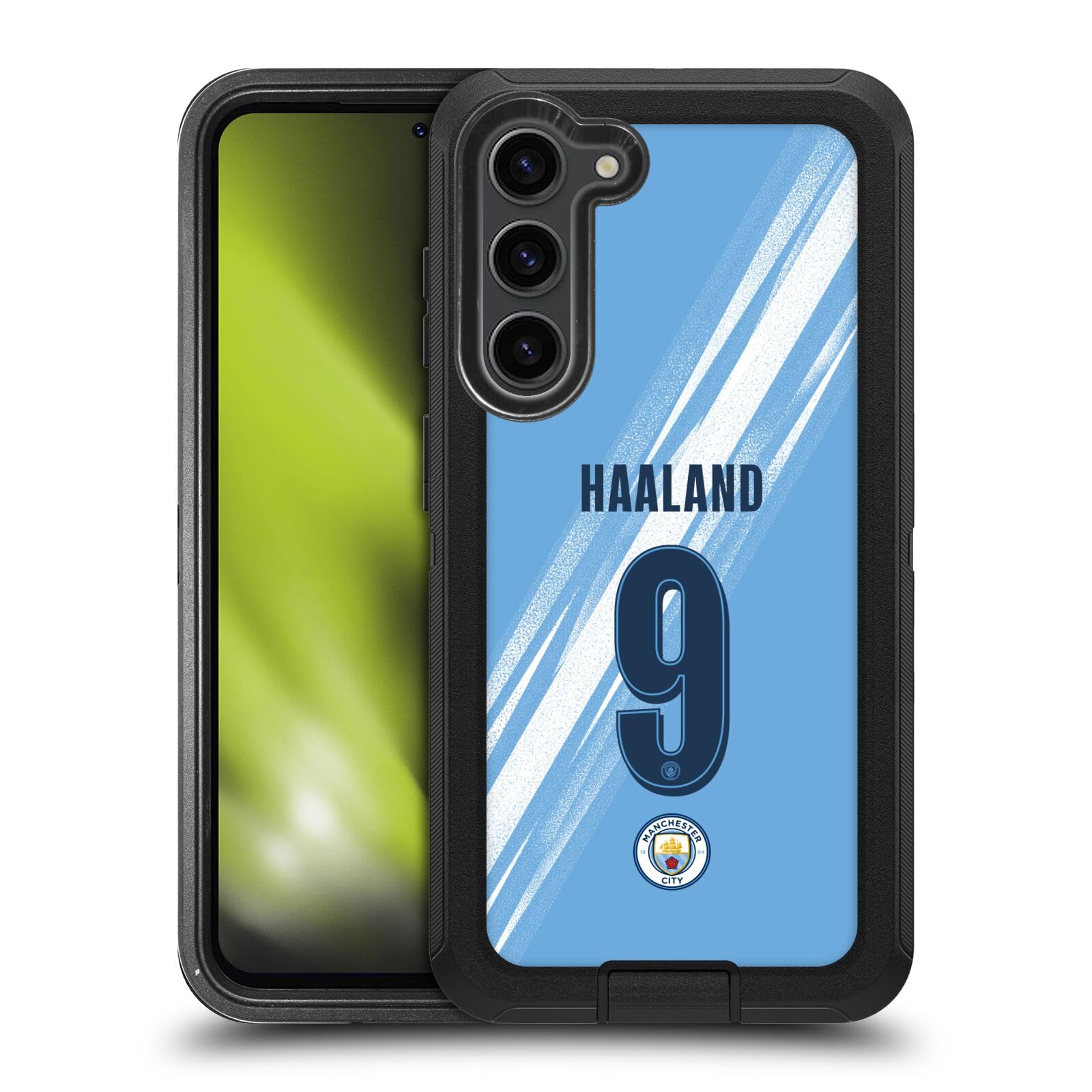 Head Case Designs Officially Licensed Manchester City Man City FC Erling Haaland 2025/26 Players Home Kit Ultra-Armoured Shockproof Case [Military Grade] Compatible With Samsung Galaxy S23+ 5G
