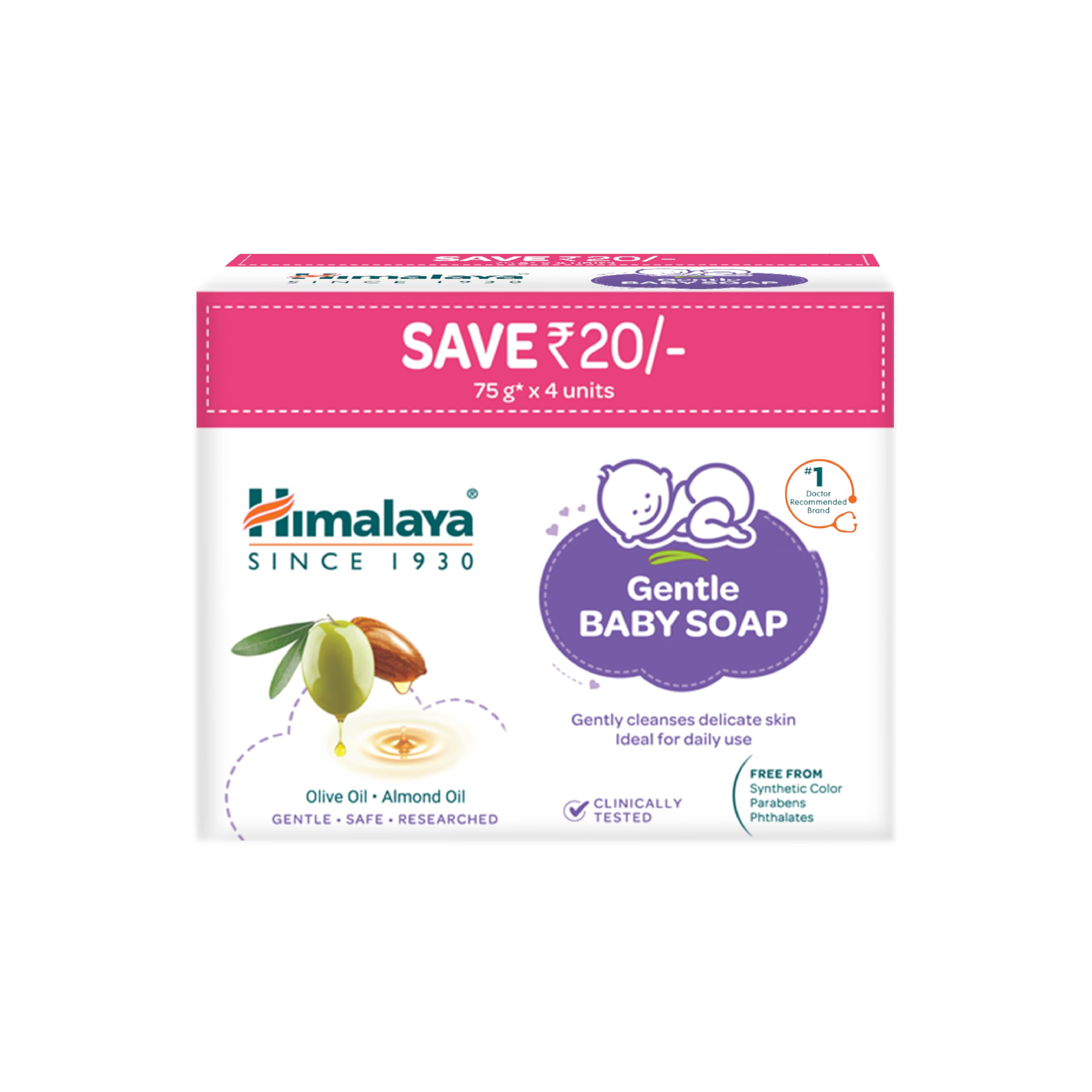 Himalaya Gentle Baby Soap Value Pack, 4 * 75g-image-30