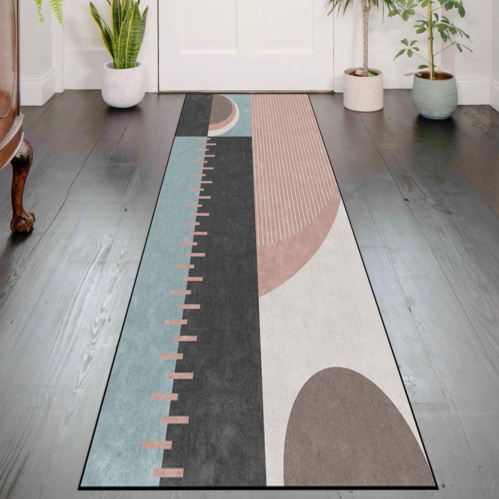 Alfombra antideslizante lavable de pelo corto y suave para proteger el suelo