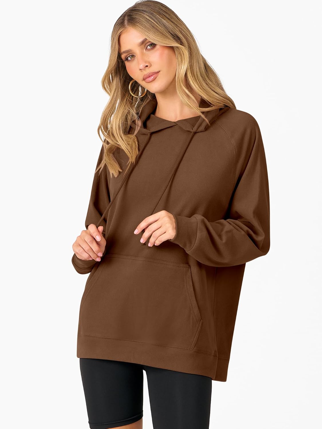 ANRABESS Women Hoodies Long Sleeve Loose Fit Fleece Hooded Sweatshirts Drawstring Pullover Top With Pockets 2025 Fall Outfits - Image 3