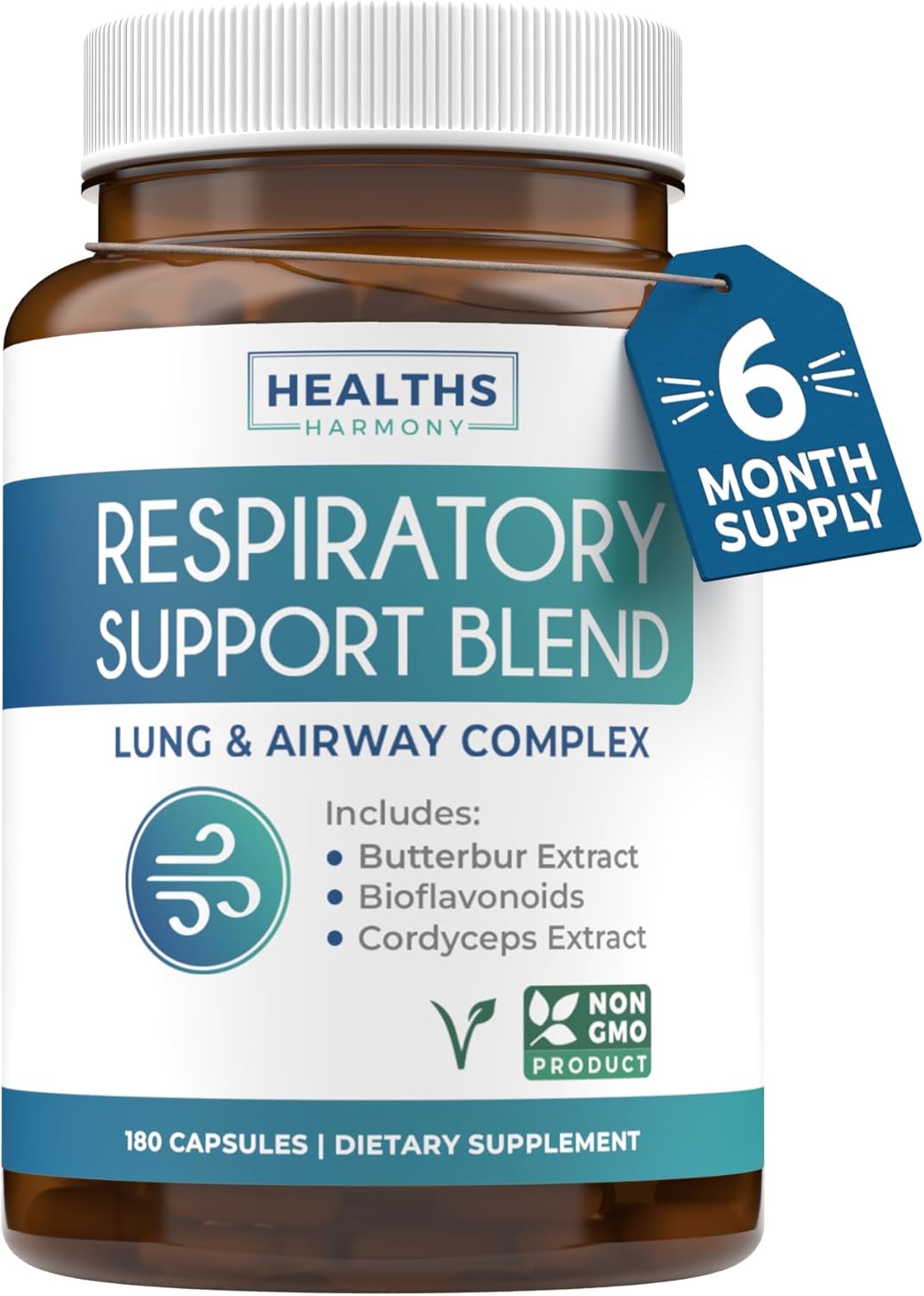 Respiratory Lung Health Supplement – Invigorating Lung Support Supplement Helps Support Clear Airways Mucus Removal and Seasonal or Year Round Detox – Vegan Herbal Non-GMO Formula (6 Months Supply)