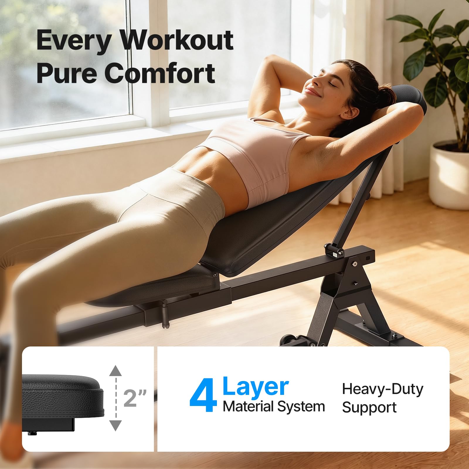 1100LBS Adjustable Weight Benches for Home Gym Pro, Ultra-stable Design for Bench Press, Extendable Backrest and Rear Chassis Ensure No Wobble, Innovative Design for Full-Body Home Workouts