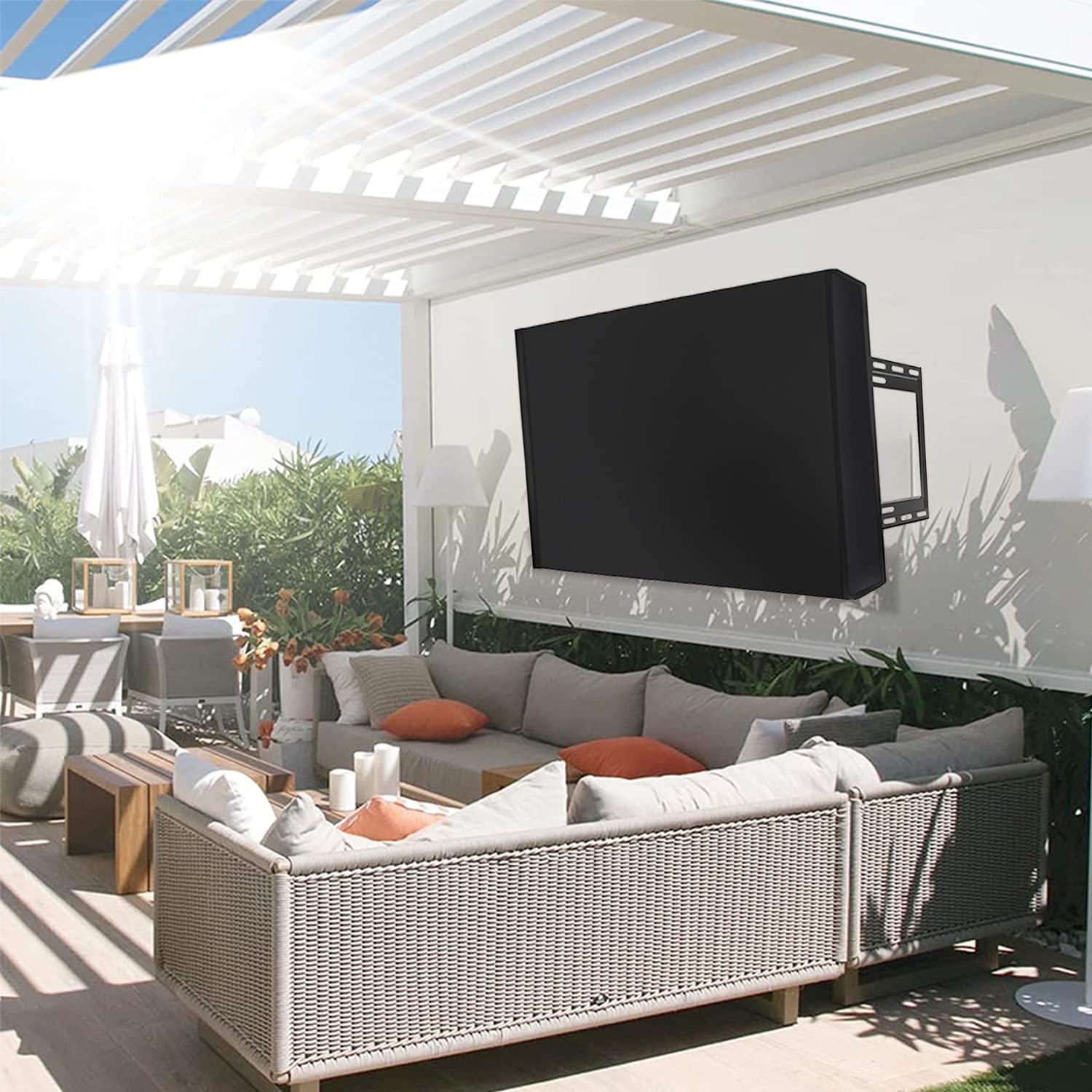Housse TV extérieure 50"-52" 52 x 33 x 5 pouces Résistant aux intempéries Noir