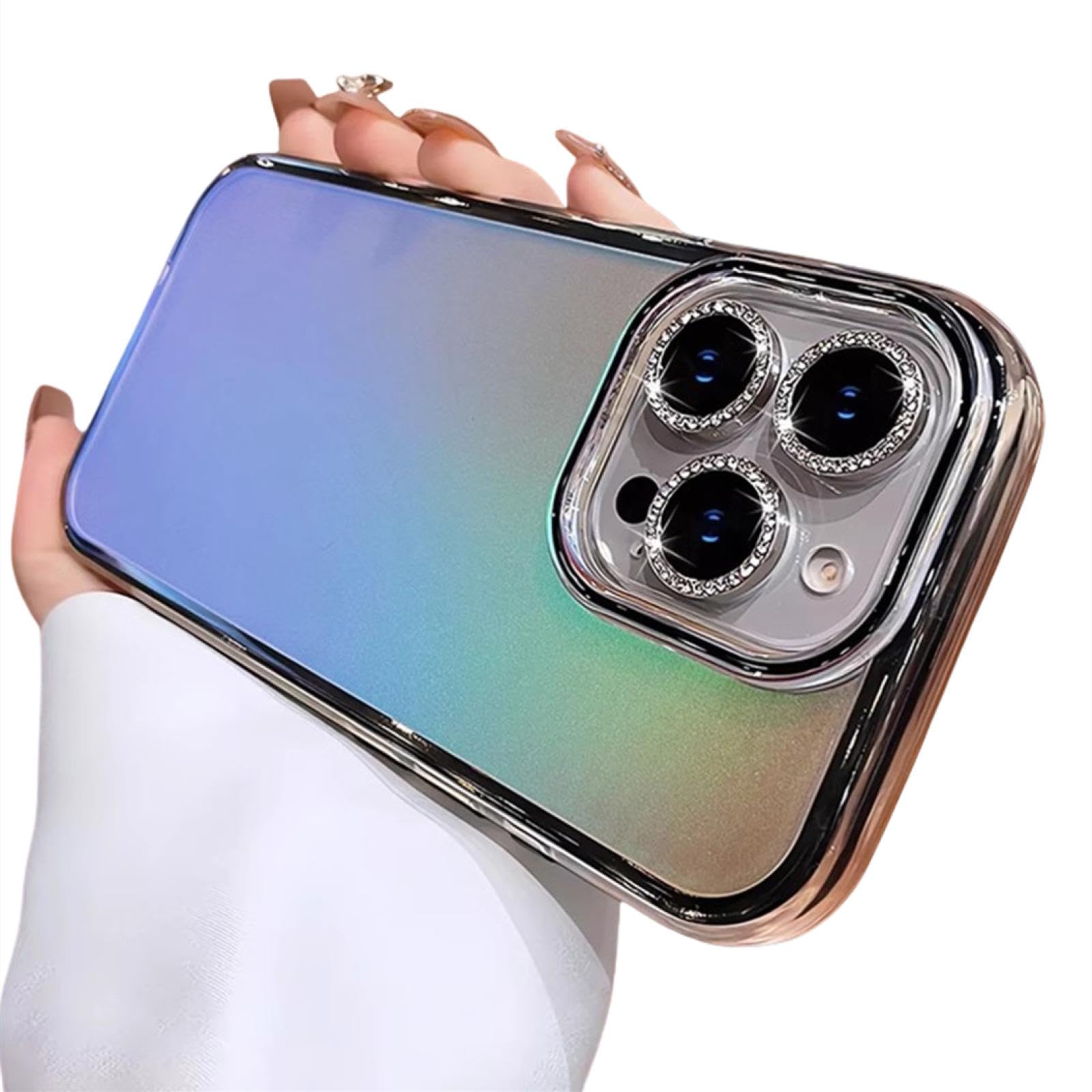 Film de protection antichoc transparent paillettes dégradé laser aurora coque iPhone 11 noir