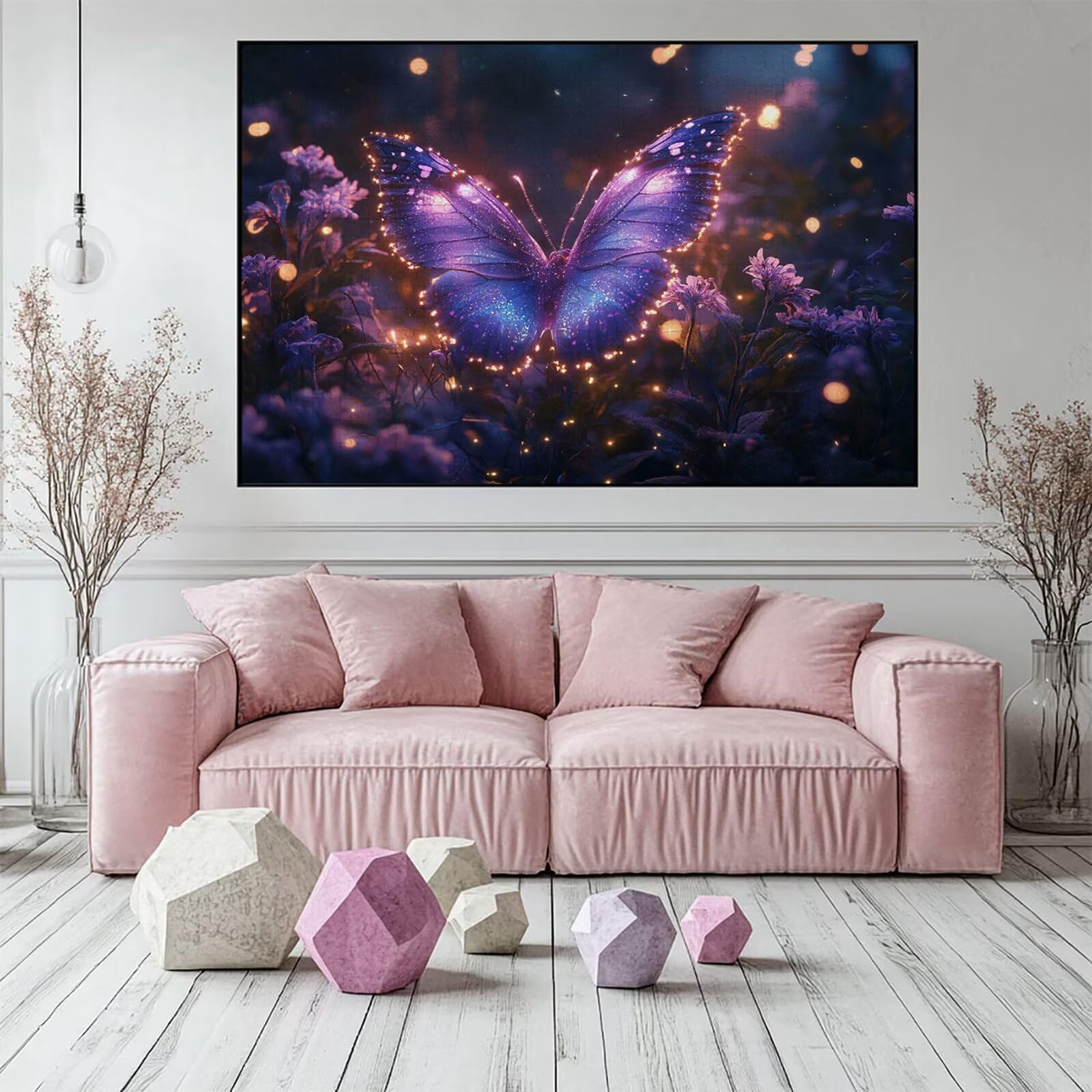 Puzzle 1500 Pezzi Farfalla Puzzle Adulti Sfida Impossibili Jigsaws Fiori Classica 3D Pattern Art Jigsaws per Divertimento Adulti e Bambina, Gioco Familiare, Festa Aziendale,Amore e Amico 87x57cm C-868