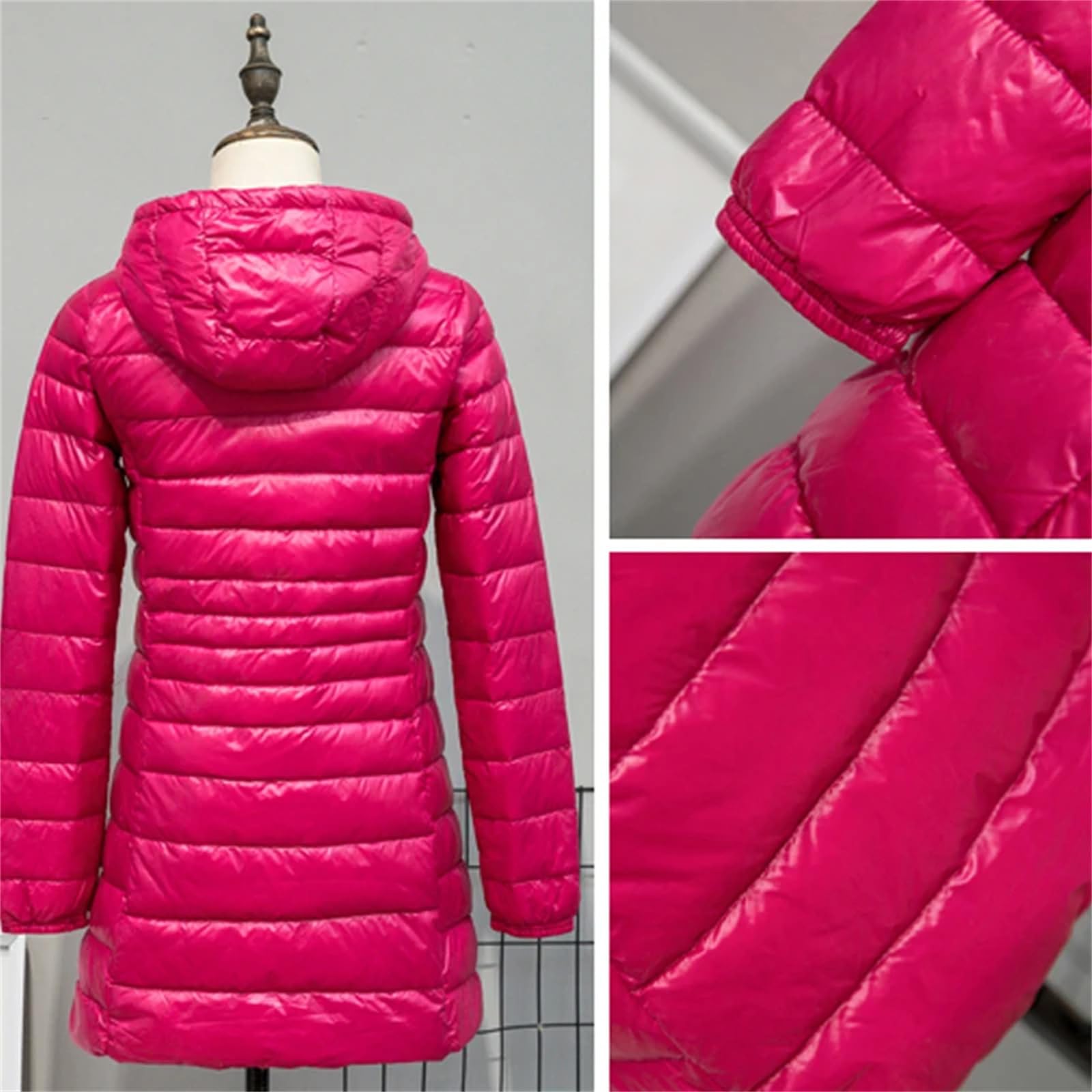 Piumino Lungo Da Donna Piumino D'anatra Con Cappuccio Piumino Invernale Portatile