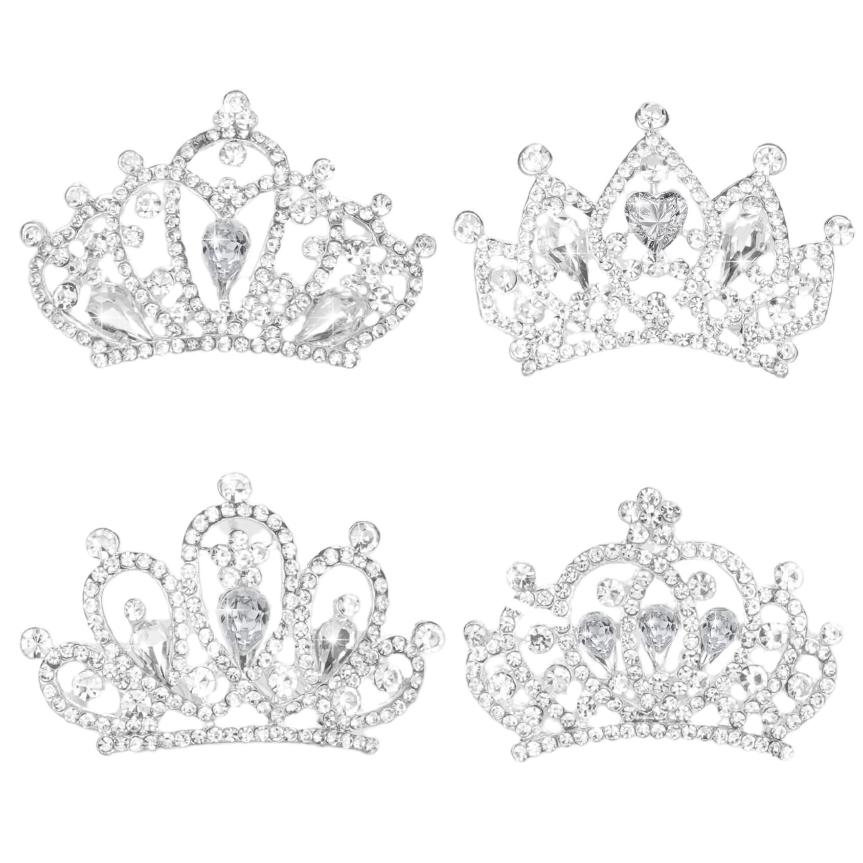 Mini Tiaras Crown with Hair Comb Mini Tiara Bulk Crown Princess Crystal Shiny Tiaras Headbands for Women Hair Accessories Ballet Headdress for Women 4