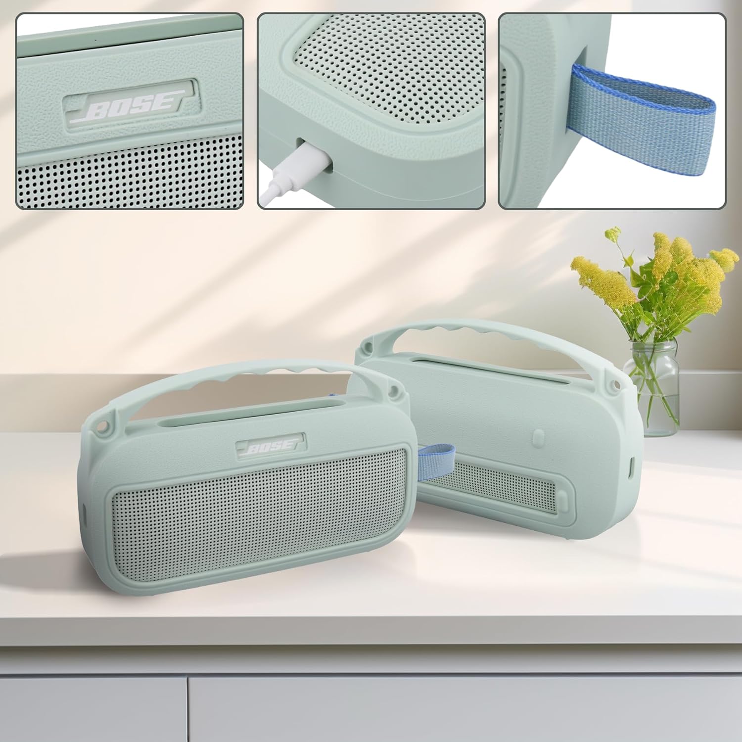 co2CREA Soft Silicone Case Replacement for Bose New SoundLink Flex 2nd Gen Bluetooth Portable Speaker (Silicone Case, Mint Case) - Image 3