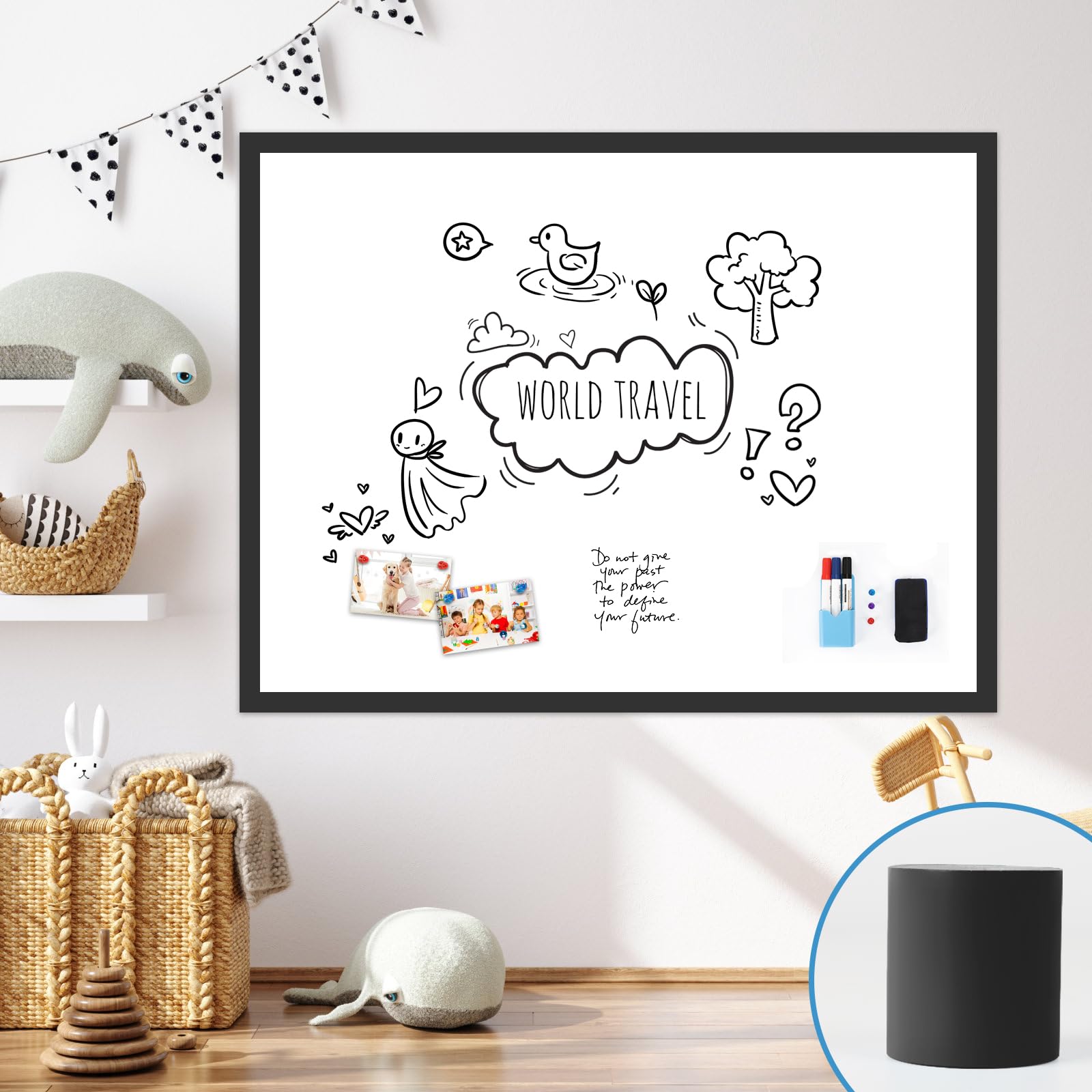 Cinnani Lavagna Bianca Magnetica Adesiva Cancellabile, 80 x 40CM Lavagna Magnetica da Parete, Include 4 Pennarelli, Cancellino e 6 Magneti, Multiuso Lavagna Cancellabile per Scuola, Ufficio, Casa, DIY