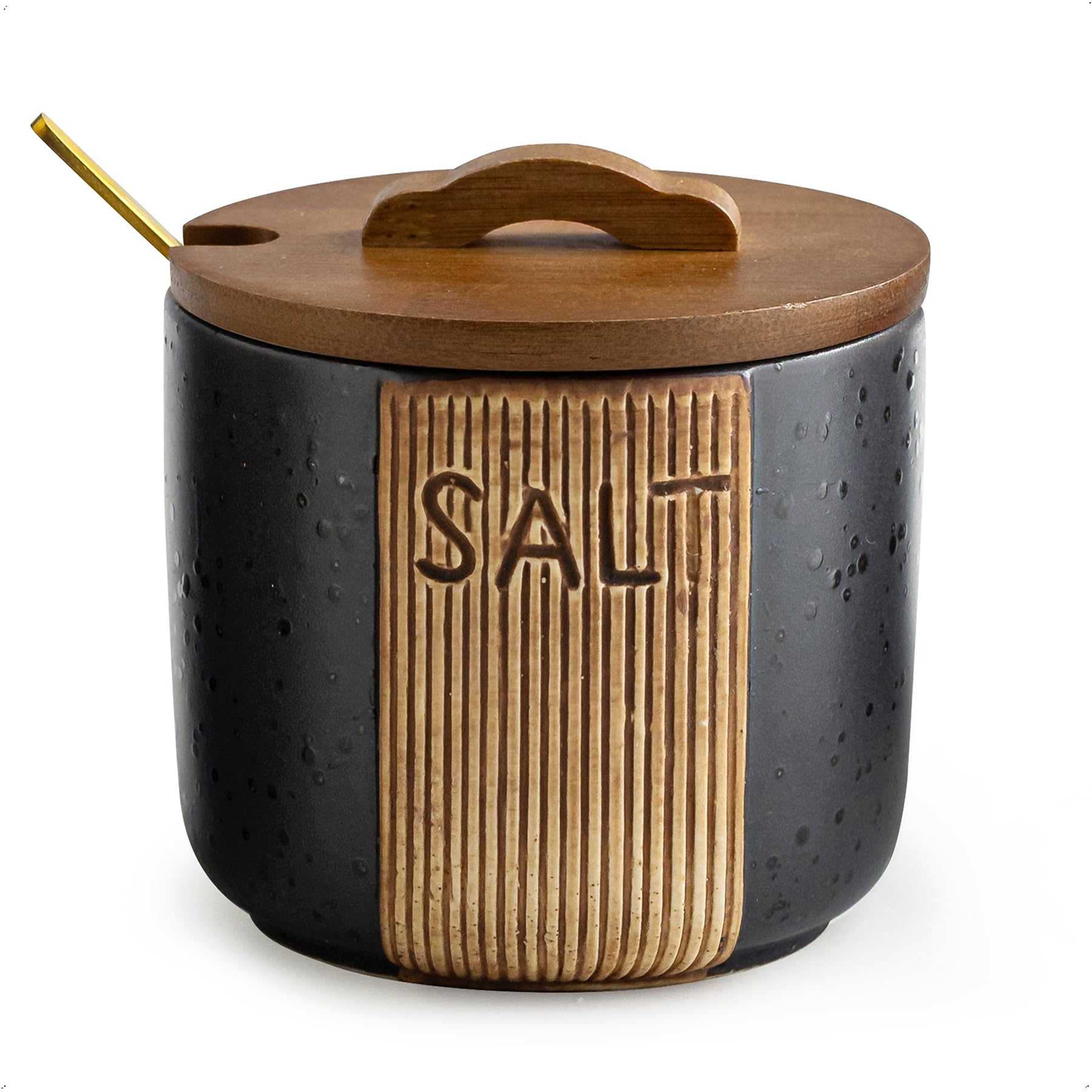 YHOJOY Ceramic Salt Cellar Black