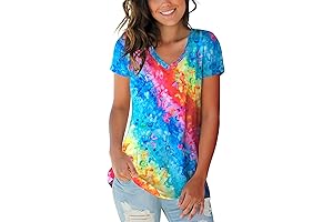 Tie Dye T Shirt Women Summer Casual Rainbow Shirt