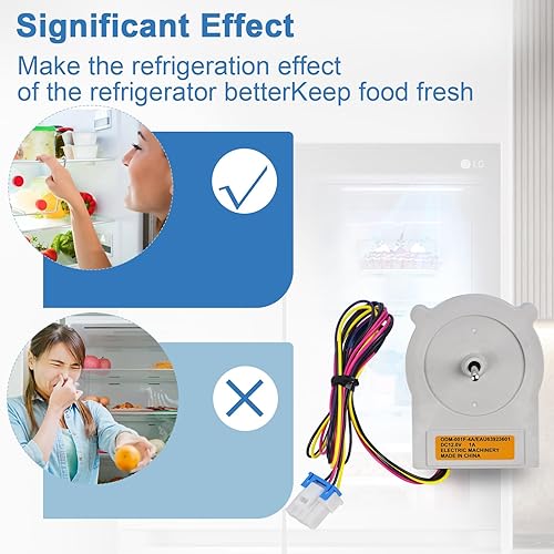 Miniatura 7 de EAU63923601 ODM-001F-4A Motor de ventilador de condensador de refrigerador Motor de doble puerta DC compatible con refrigerador LG Haier, reemplaza