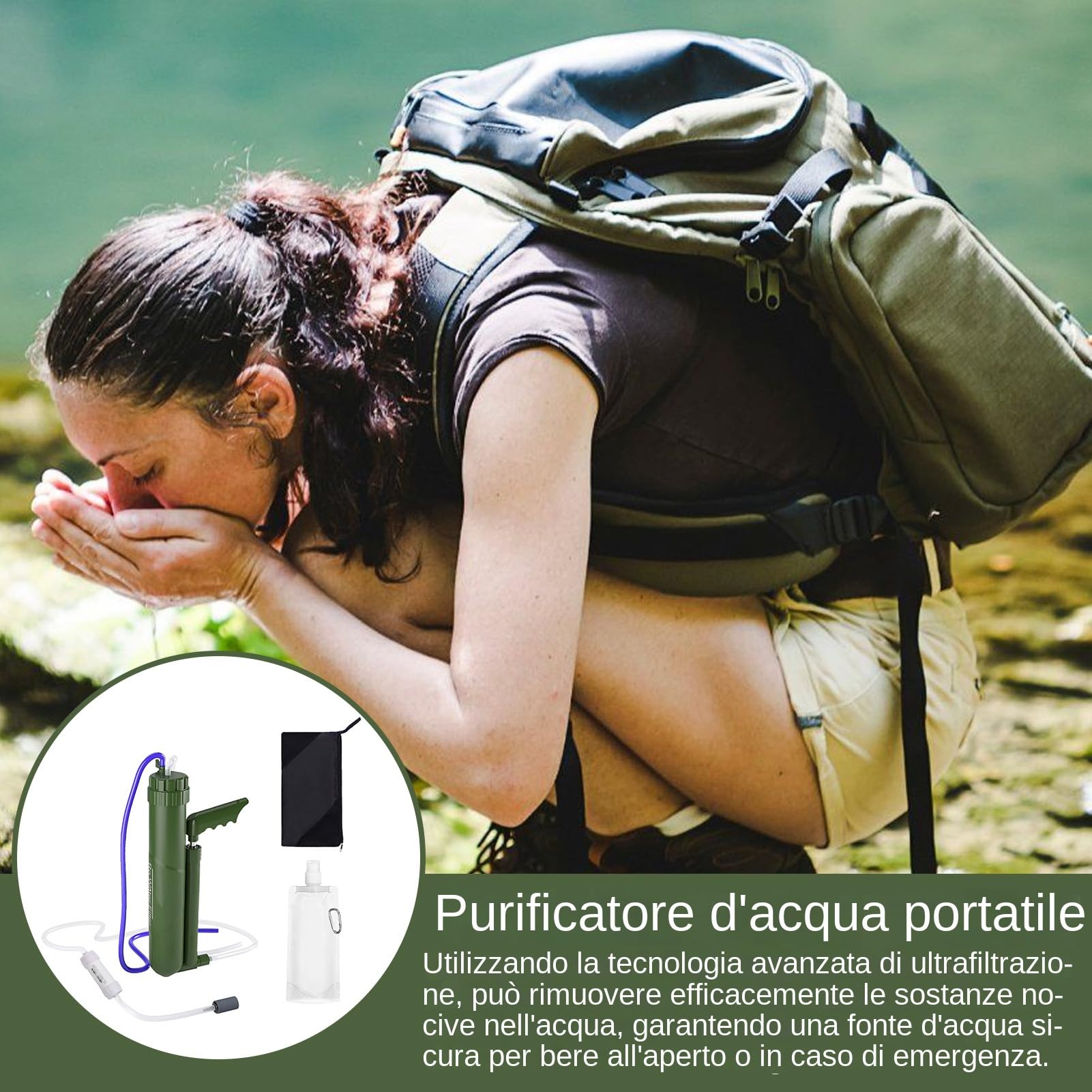 System, Water Purification Gear, System, Outdoor Survival Water Filter | Compact Water Purification Device, Camping Water Filter, for Camping