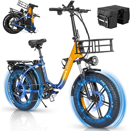 Electric Bike for Adults - 1000/1500W, 30/36 MPH, 48V 15/20Ah Removable Battery, Step-Thru Commuter Electric Bicycle with 20''/26" Fat Tire, 7-Speed Folding Ebike, Range of 50/70 Miles