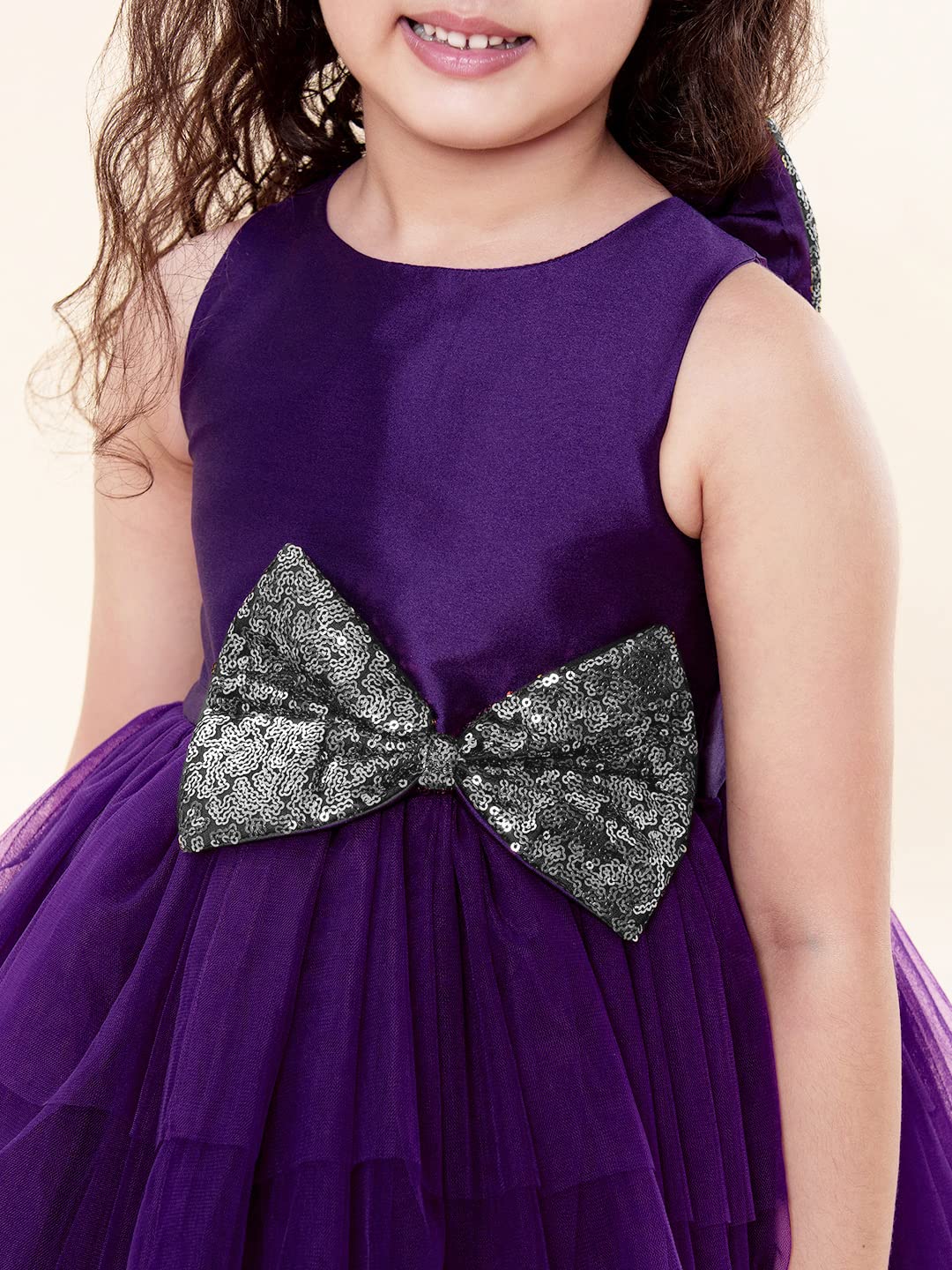 A.T.U.N. (ALL THINGS UBER NICE) Girl's Polyester Fit and Flare Knee-Length Dress (GDRS KYH AMS, Amethyst-Silver, 9-10 Years) 1