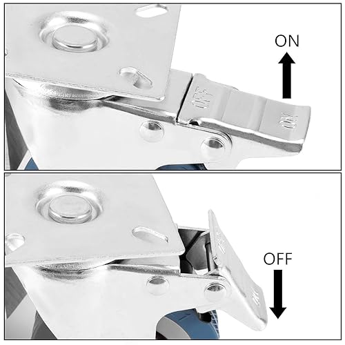 Miniatura 5 de ZOENHOU Juego de 4 ruedas giratorias de goma gris de 3 pulgadas, 440 libras, 360 grados, cloruro de polivinilo resistentes para carros, muebles,