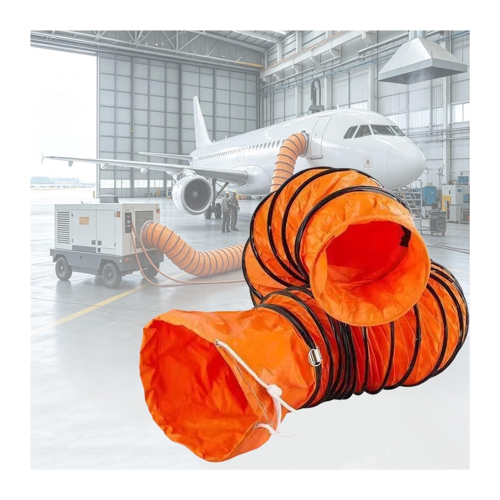 Tubo PVC Flexible, Manguera Extracción ID(A) 200mm/7.9in | Malla PVC De 3 Capas0,36mm,Resiste Hasta 120°C, 360° Flexible, Fácil Almacenamiento(L8m/26.2FT,Id(A)550mm/21.7in)