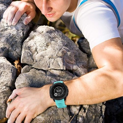 Miniatura 5 de NotoCity Instinct Band, Soft Silicone Replacement Watch Strap for Garmin Instinct 2/Solar Sports GPS Smartwatch With Adapter Tools Verde