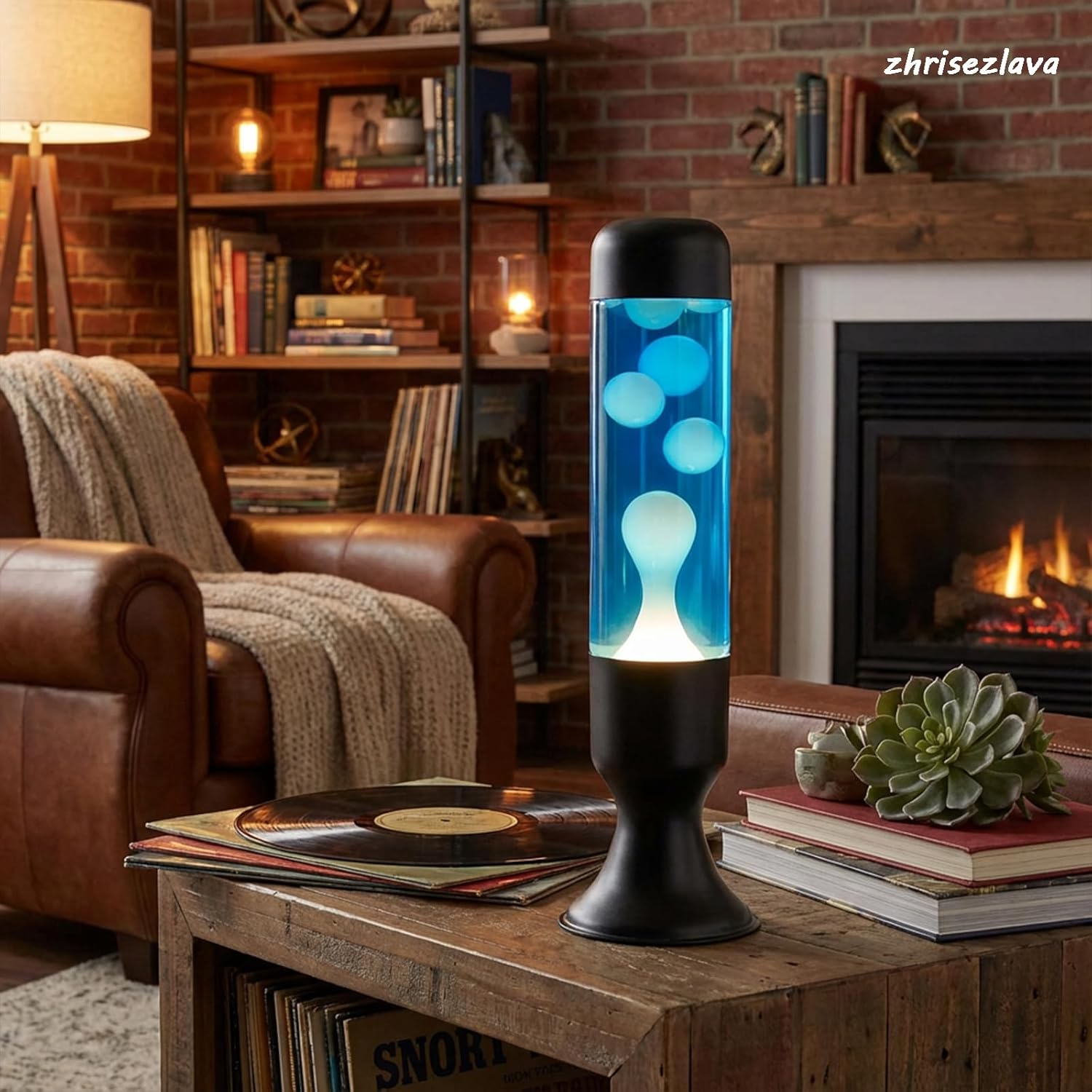 16 Inch Liquid Motion Lamps, White Wax Blue Liquid, Black Base Motion Light, Relaxing Night Light, Retro Home Decor for Bedroom Office, Cool Gifts for Adults Kids.（jbd）