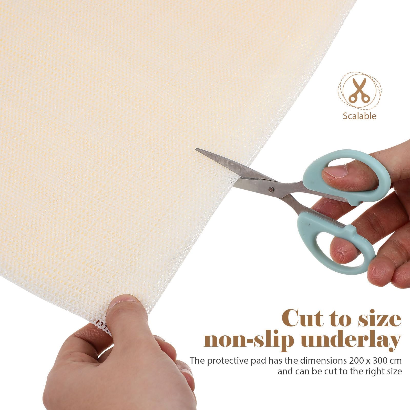 Generisch Antirutsch Teppichunterlage 200X118cm Flache Schutzmatte für Teppiche Vinylböden Zuschneidbar für Wohn und Geschäftsräume