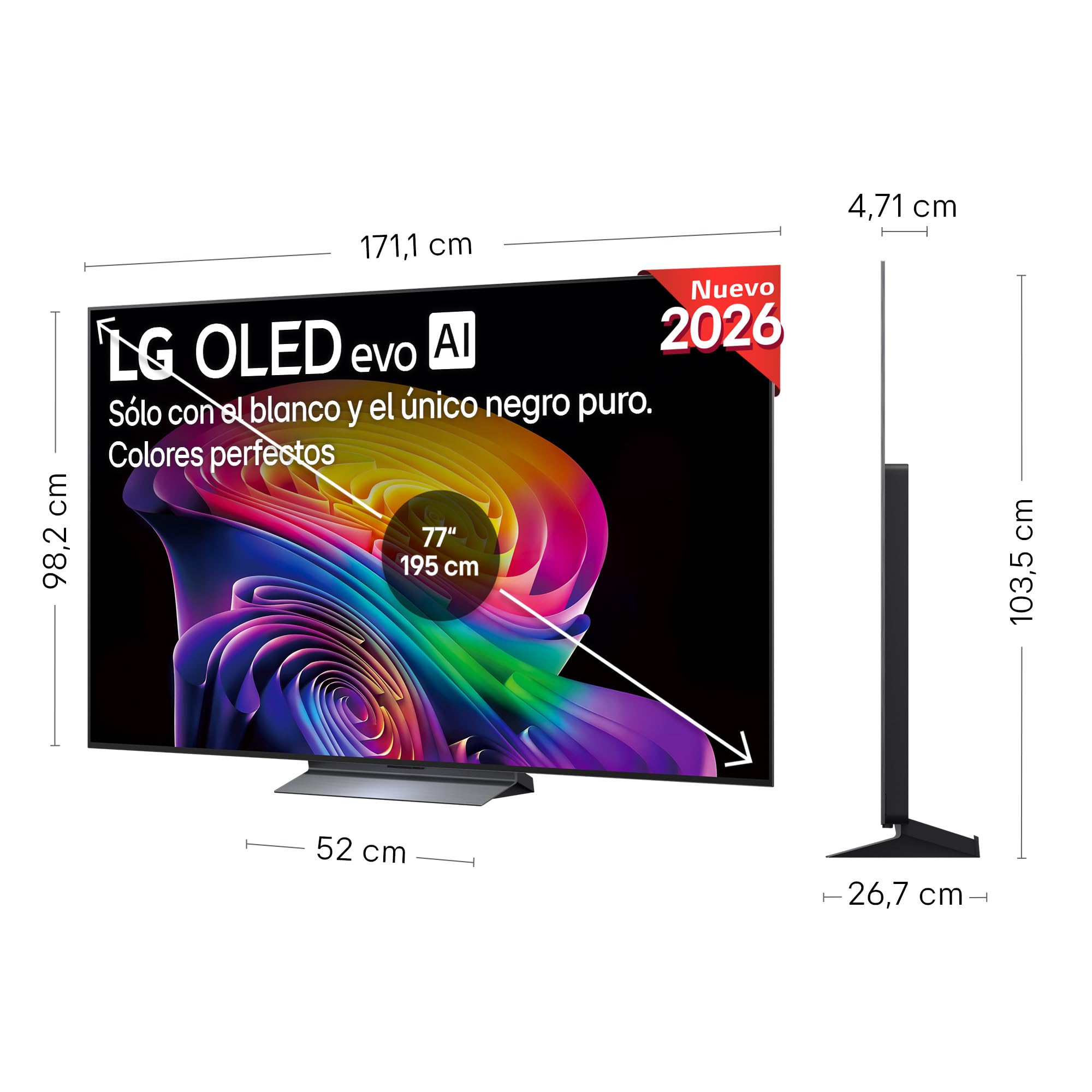 LG OLED55C64LA - Smart TV OLED EVO AI 55" 4K Sin Reflejos 98.9%, 2026
