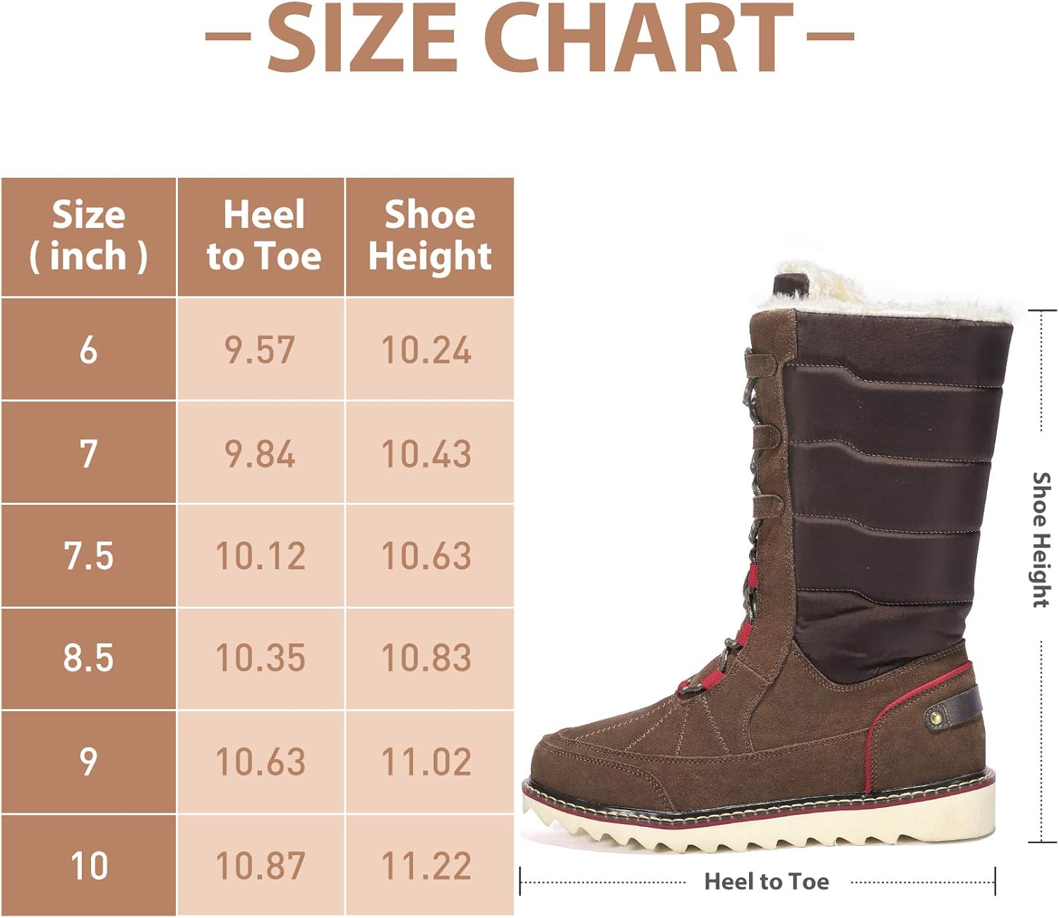 CAMELSPORTS Women's Snow Boots Waterproof Mid Calf Winter Boots Anti-Slip Fur Lined Warm Boot Outdoor Fashion Rain Boots