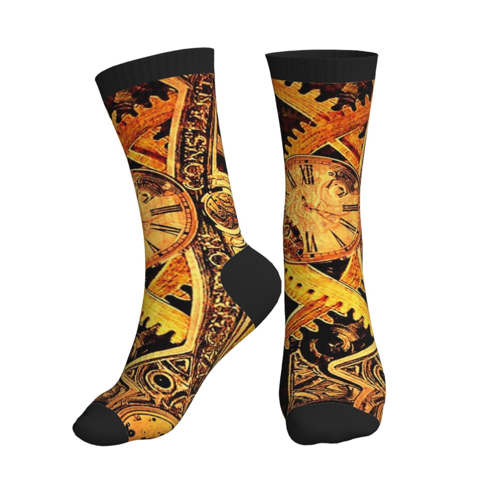 WESTCH Cool Steampunk Gears Mid-Tube Sports Socks - Premium Moisture-Wicking And Breathable Athletic Socks For Unisex Performance