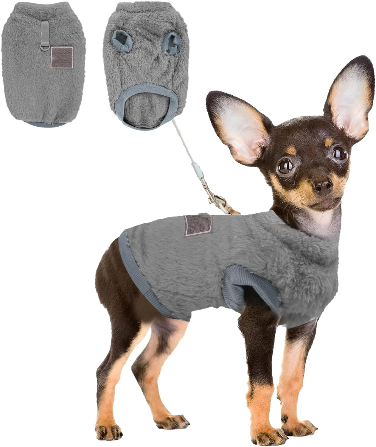 NiCoLa Small Dog Fleece Vest Sweater Winter Warm Jacket, Soft Dog