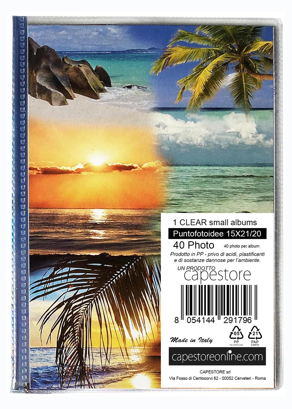 Álbum con bolsillos 15X21 para 40 fotos con notas, tapa blanda personalizable, diseño casual, CLEAR 15X21/20 (1)