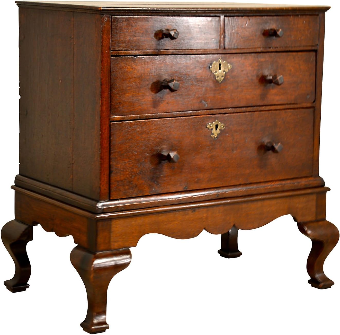 Vintage 18thC. English Oak Bachelor's Chest, brown Home